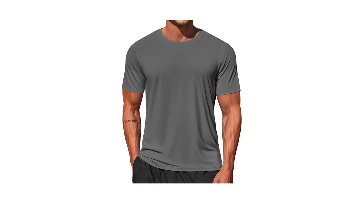 Coofandy Mens Rash Guard Short Sleeve Swim Shirt Lightweight Quick