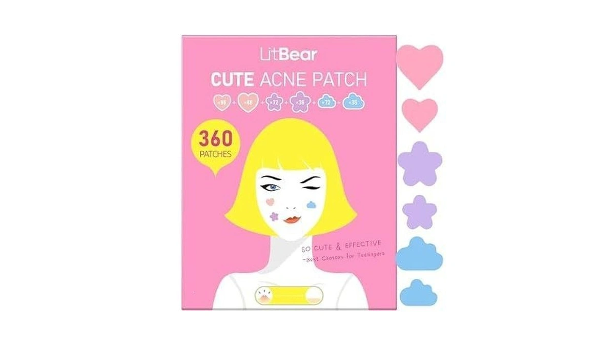 Litbear Acne Pimple Patch, 360 Dots 3 Shaped Colors Pimple