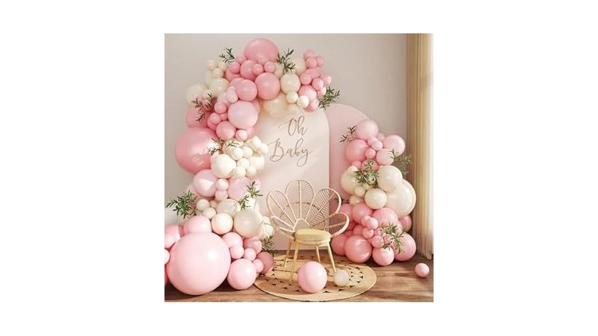 Pink Balloon Arch Kit 124pcs Pink And White Balloon Arch