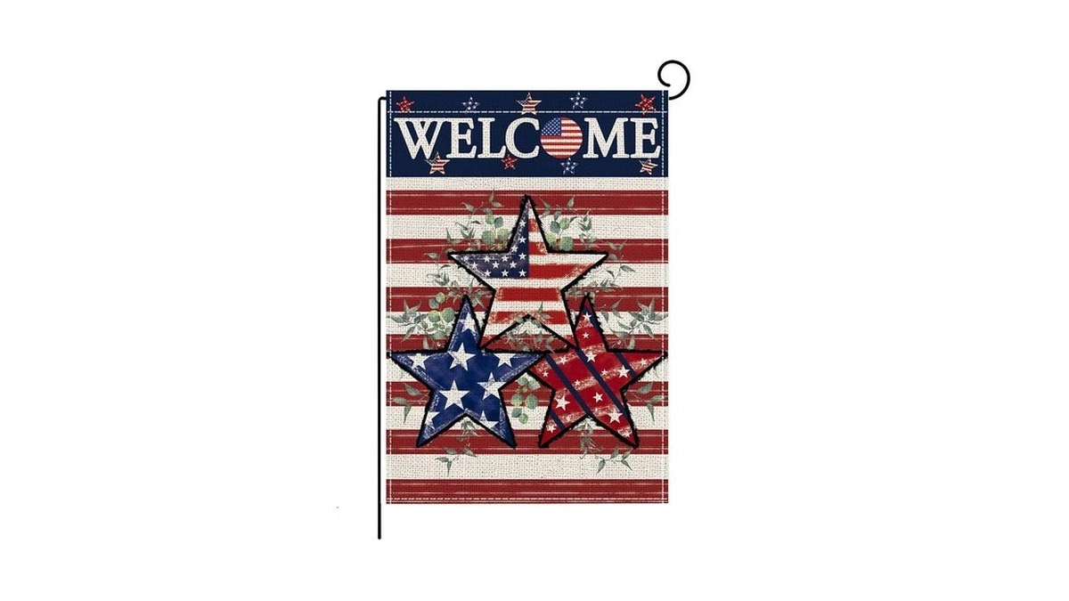 4th Of July Garden Flag Independence Day Leaf Welcome Garden