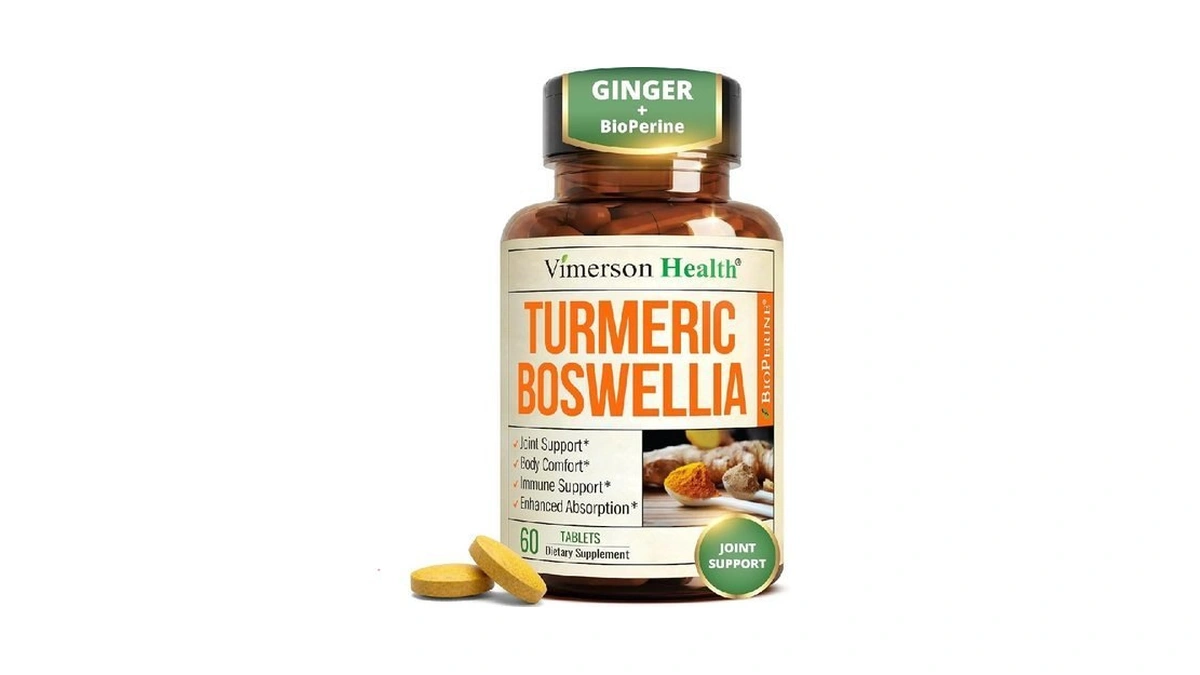 Boswellia Serrata Turmeric Curcumin Supplement: Organic Tumeric, Boswellia Extract, Ginger