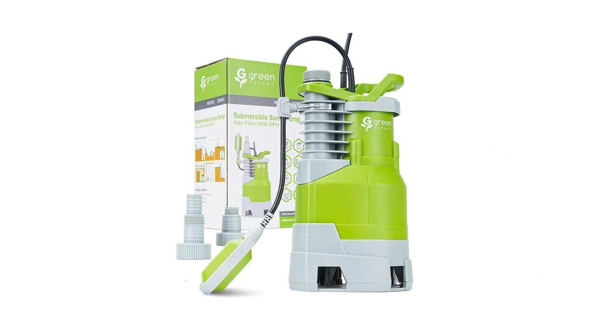 Green Expert 1.5hp Submersible Sump Pump High Flow 5000gph 25ft