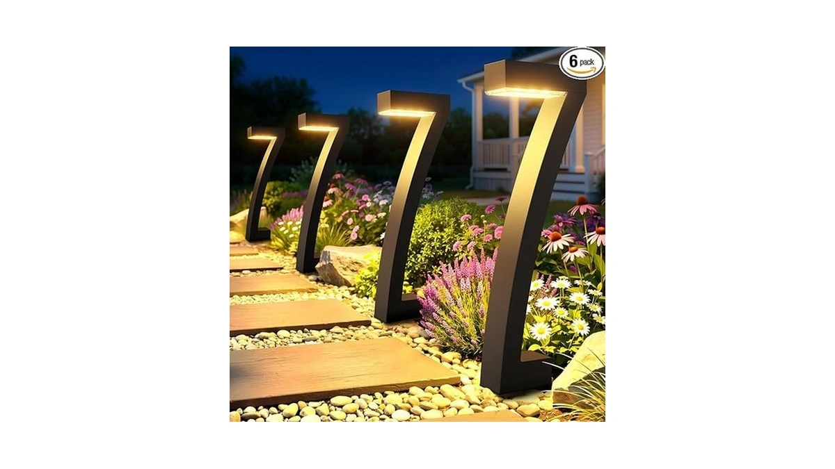 Bucasa Solar Lights Outdoor Pathway Lights, 6 Pack Upgraded Bright