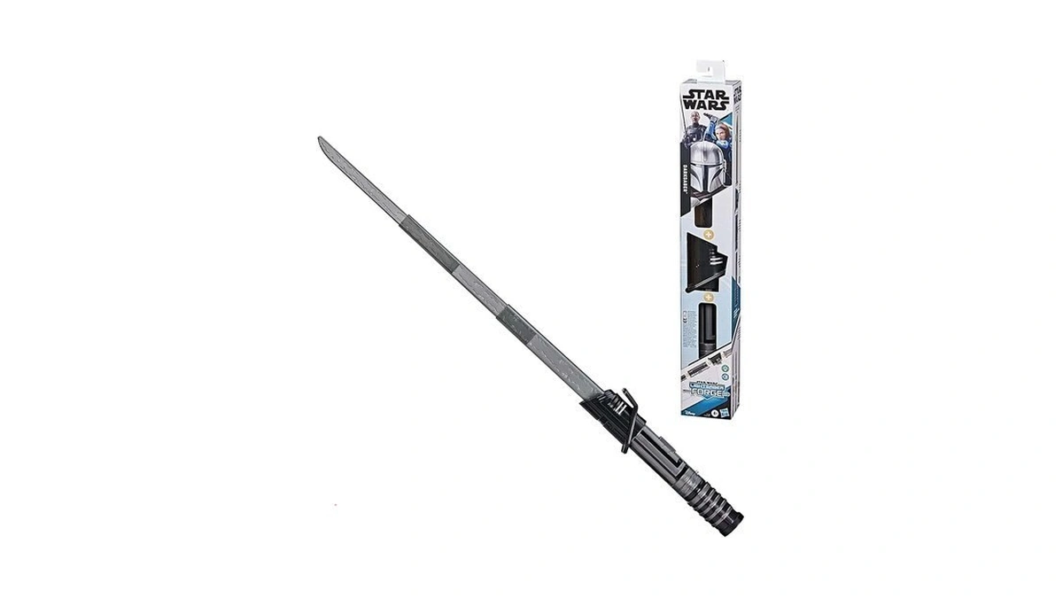 Star Wars Lightsaber Forge Darksaber Electronic Extendable Black Lightsaber Toy,