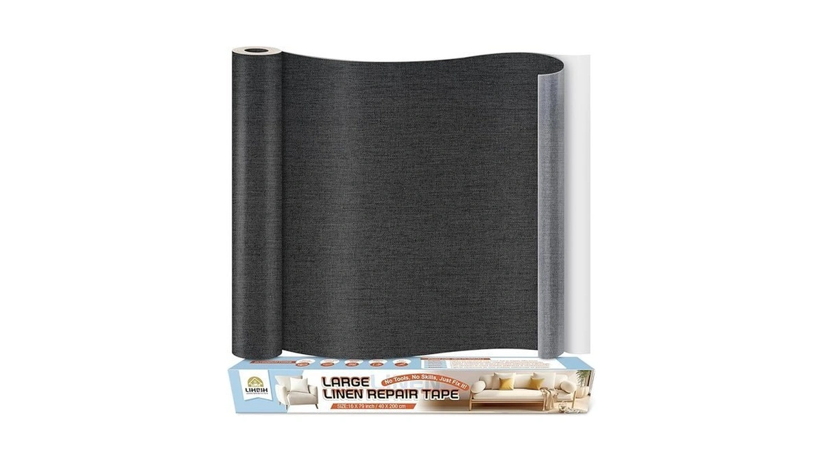 Linen Fabric Repair Tape 16x79 Inch, Self Adhesive Couch Patch