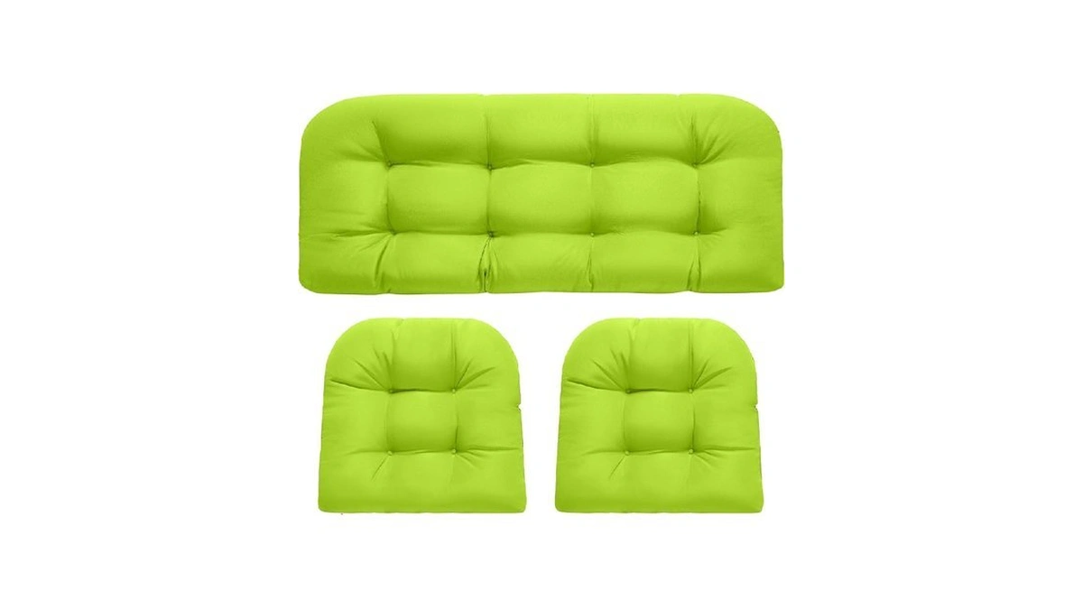 Danghoogy Wicker Chair Cushions, Waterproof Outdoor Loveseat Cushions For Patio