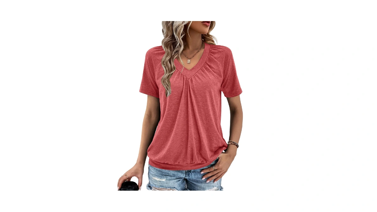 Gihgoew Summer Tops For Women 2024 Shorts Sleeve Womens Tops,v