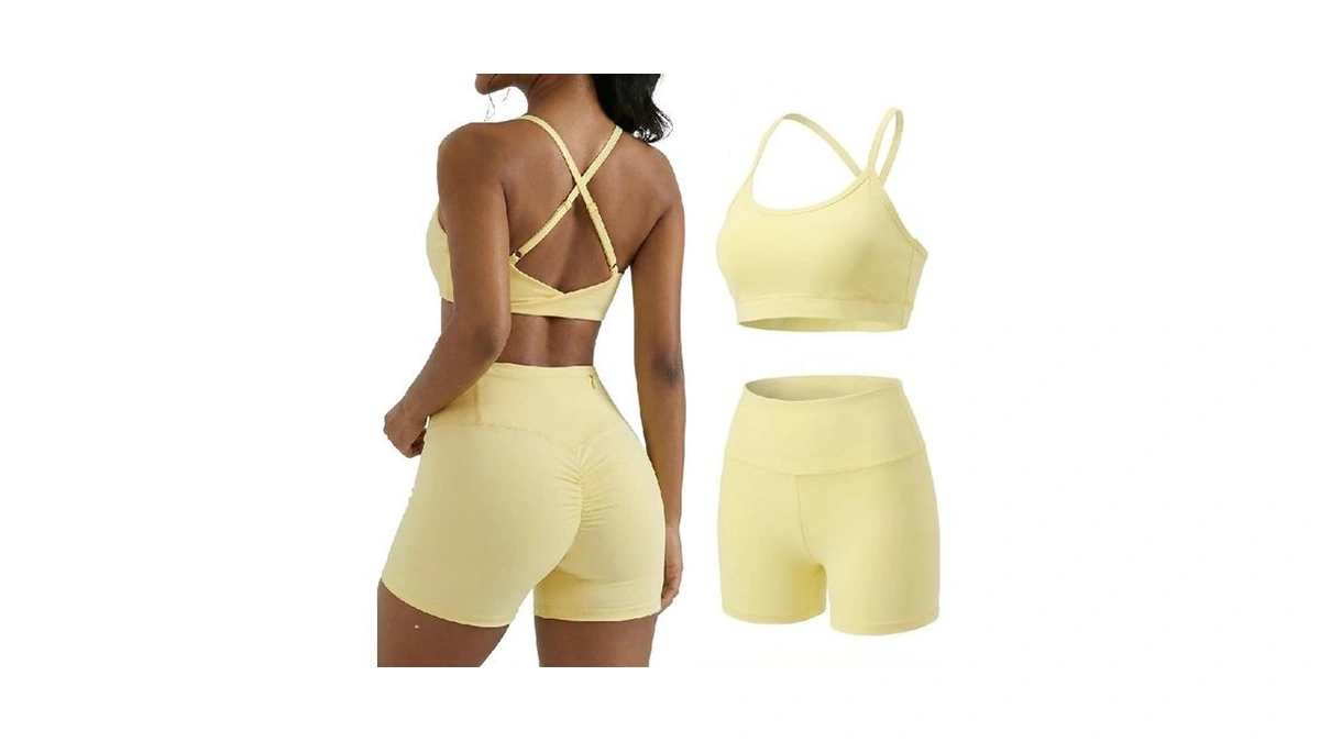 Yoins Workout Sets For Women 2 Piece Strappy Back Sports