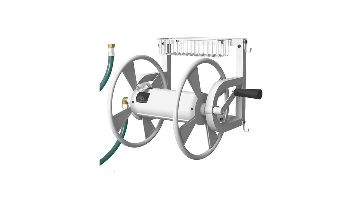 Artigarden Outdoor Wall Mounted Hose Reel With Hook, Garden Heavy-duty