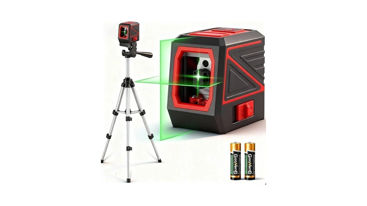 Laser Level With Tripod, 100 Feet Green Cross Line Self