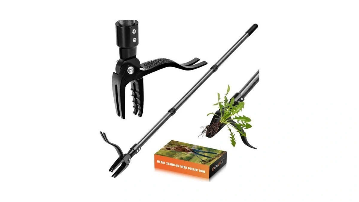 Goxawee Metal Stand Up Weed Puller Tool - 45" Garden