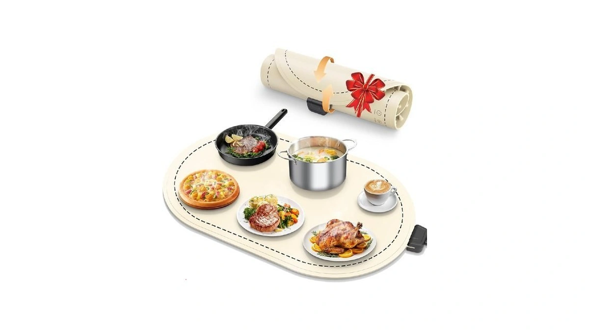 Seenlast Warming Mat For Food With Adjustable Temperature Timer,10s Fast