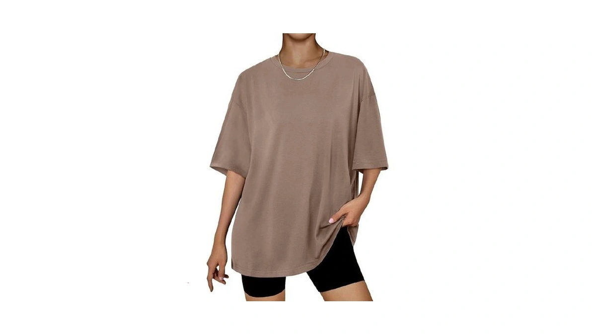 Automet Womens Oversized T Shirts Workout Plus Size Short Sleeve