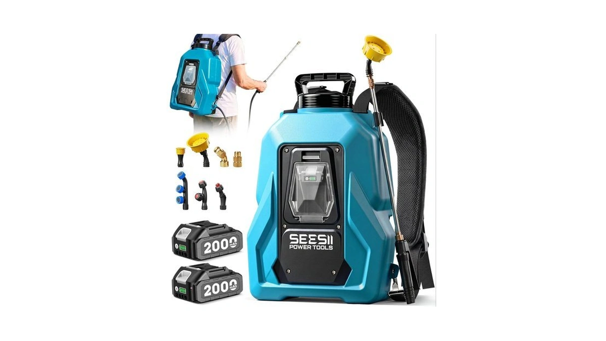 Seesii Backpack Sprayer Battery Powered, Leak-proof 5-gallon, Dual Battery Electric