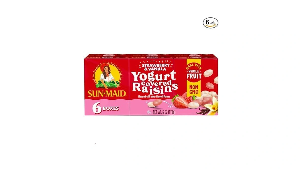 Sun-maid Strawberry & Vanilla Yogurt Covered Raisins, 6 Pack Of