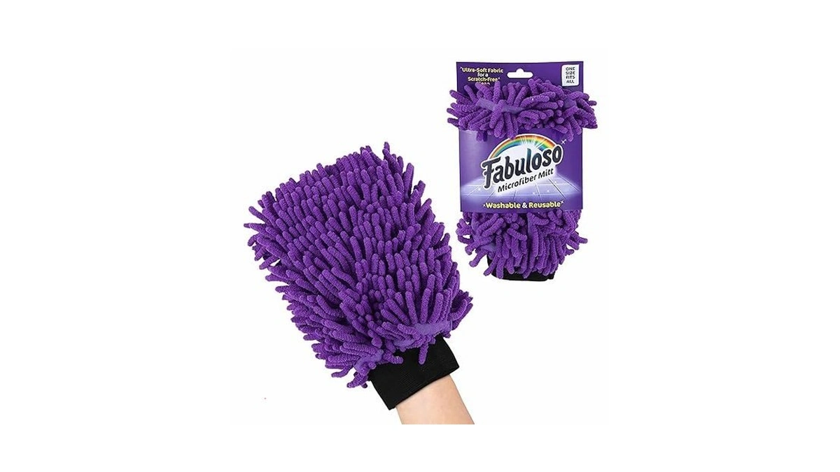 Fabuloso Microfiber Cleaning Mitt Glove, Lint-free Scratch-free Dusting And Washing