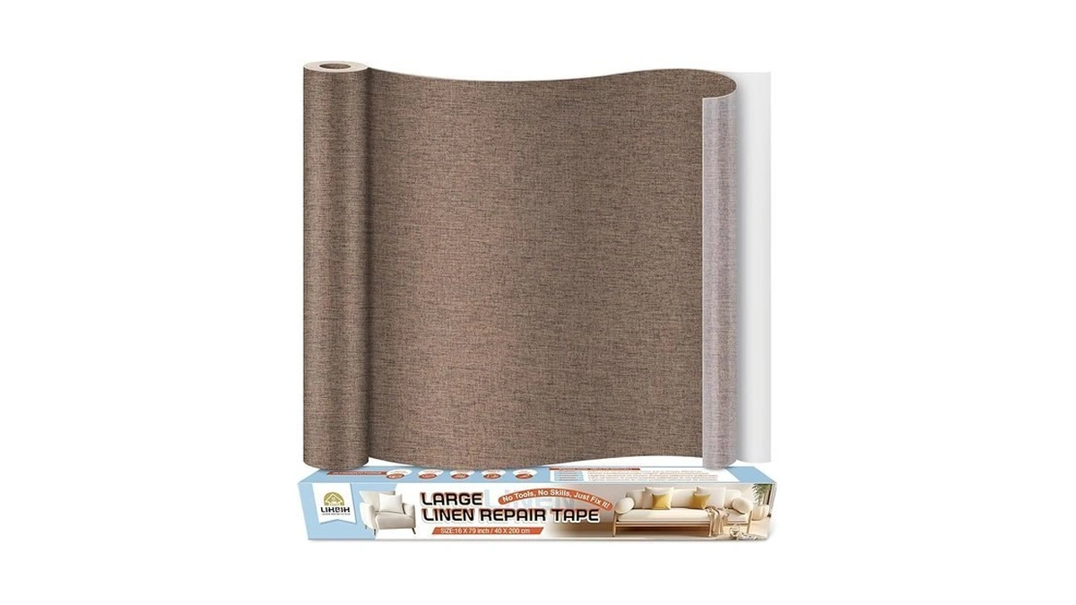 Linen Fabric Repair Tape 16x79 Inch, Self Adhesive Couch Patch
