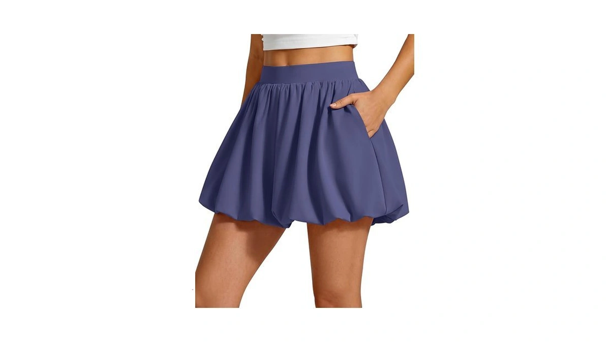 G4free Tennis Bubble Skort For Women Elastic Skirt With Shorts