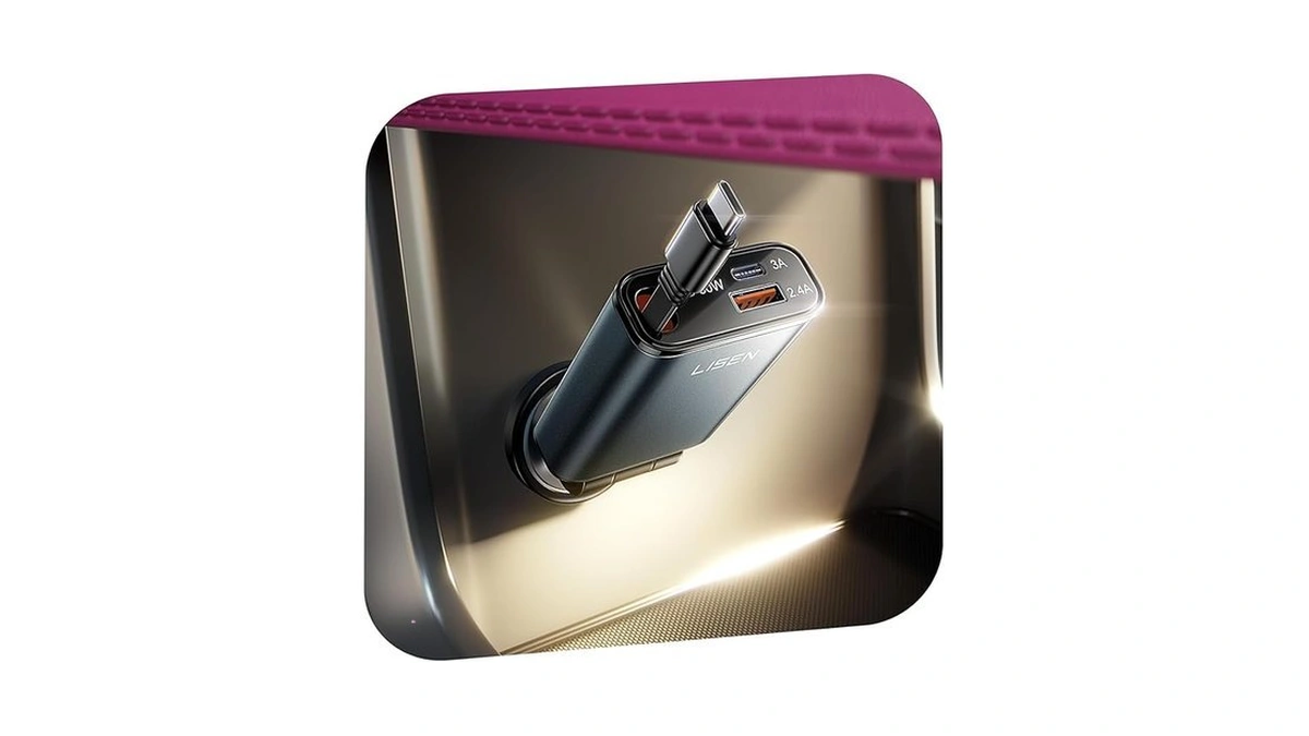 Lisen Retractable Car Charger Usb C, [upgraded 72w Max]