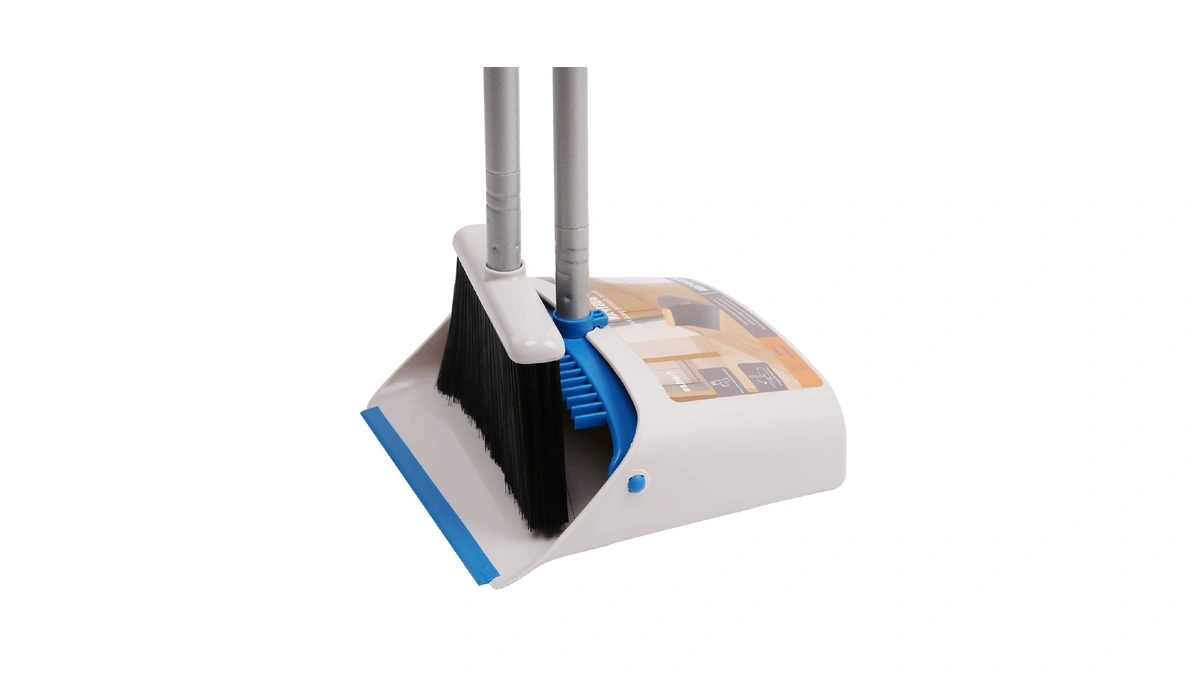 Treelen Long Handle Broom And Dustpan Set,upright Dust Pan Combo