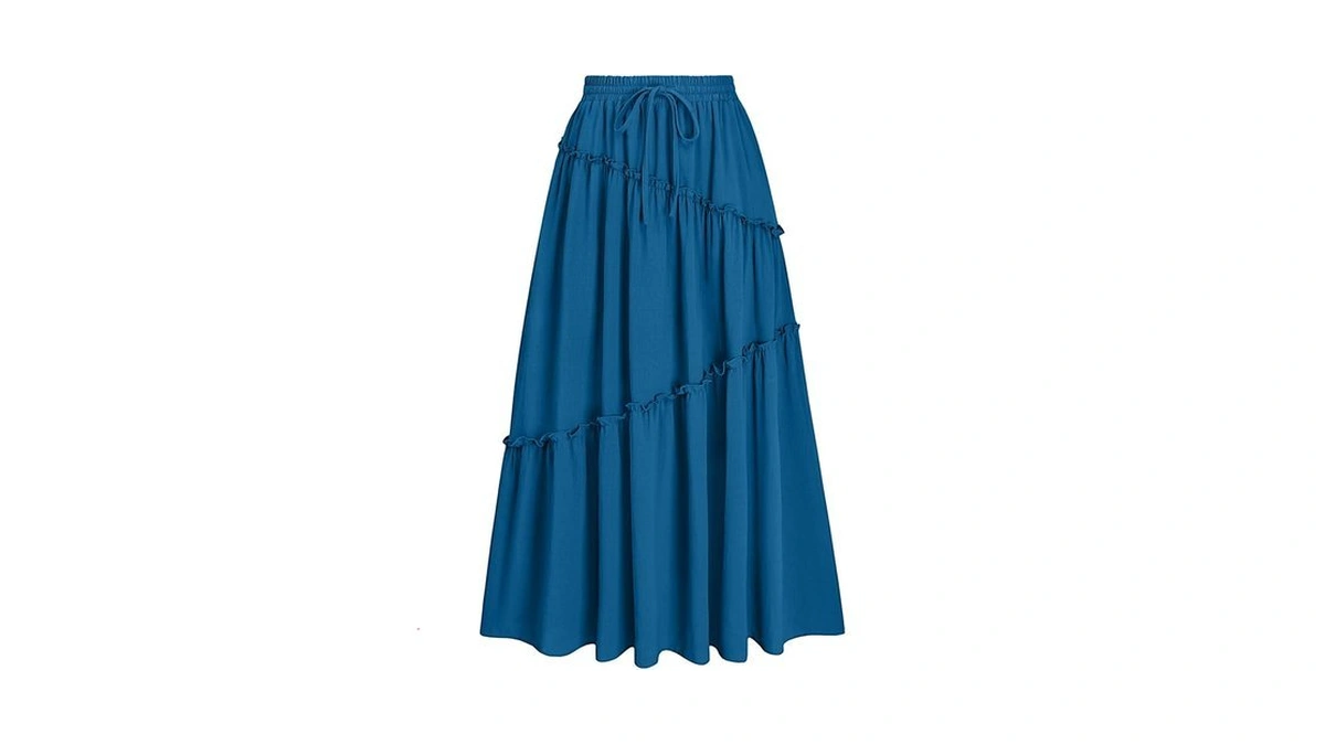 Gracyoga Womens Summer Casual Elegant Smock Layered Tiered Maxi Skirt