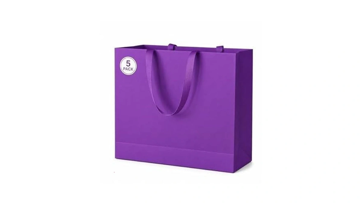 Lwbdd Pink Gift Bags With Handles, 5 Pack 8.6x4x7.5 Inch
