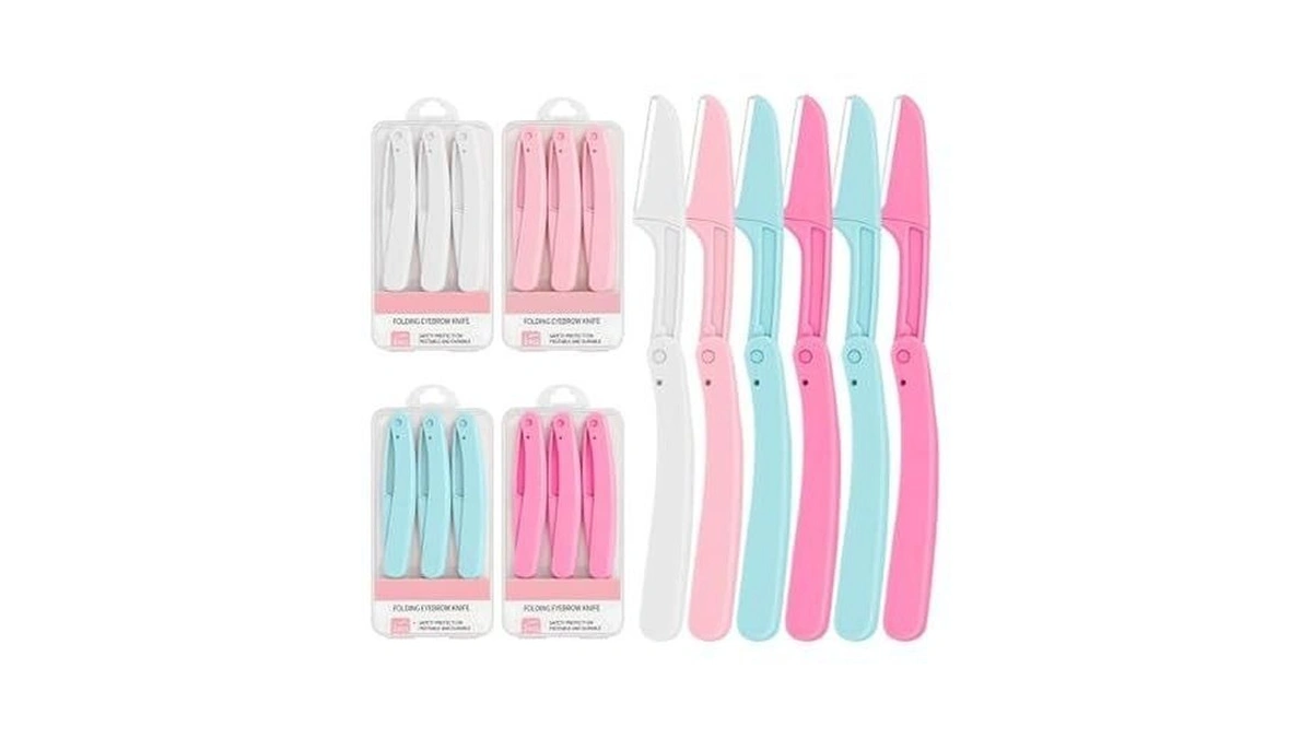 Dermaplane Razor For Women Face Shaver 12 Pack Portable Foldable