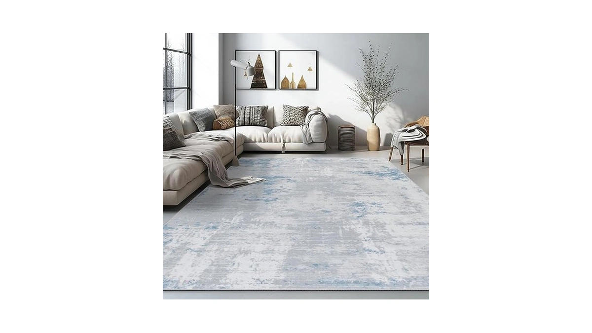 Auemtyn 5x7 Washable Area Rug - Modern Abstract Soft Thin
