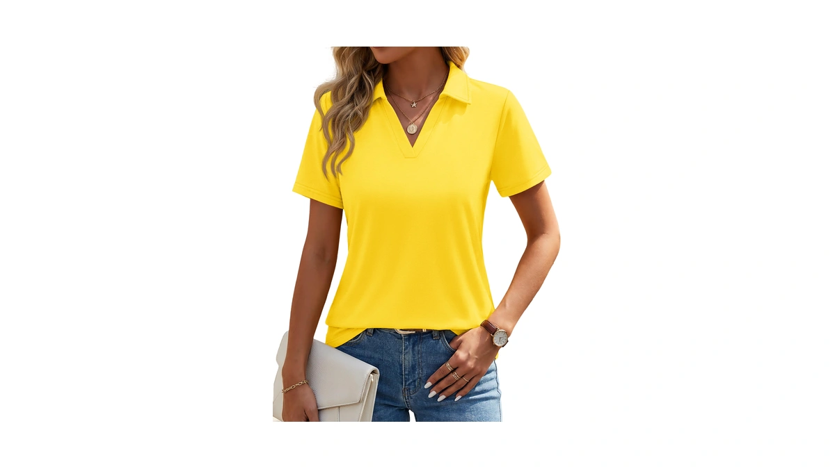 Yucolen Business Casual Tops For Women Short Sleeve Golf Polo