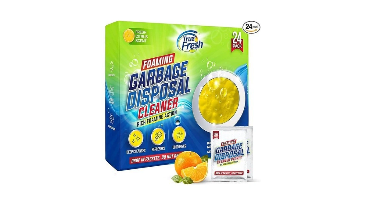 True Fresh Garbage Disposal Cleaner Powder Packets, Large 15g Drop-in