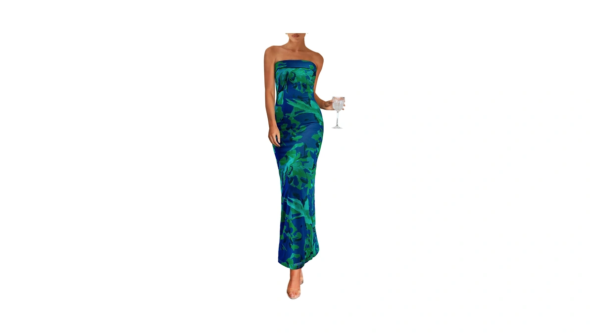 Prettygarden Womens Summer Printed Tube Mai D...