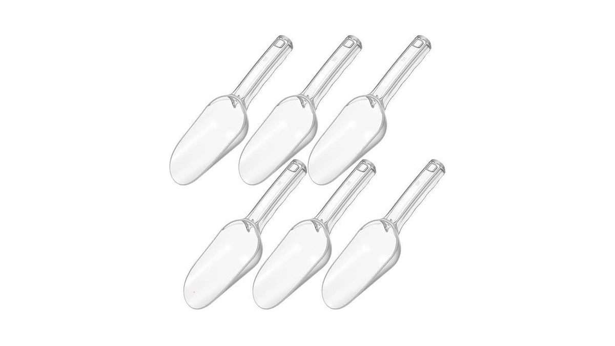 Maxdot 6 Pcs Clear Plastic Acrylic Kitchen Scoops Acrylic Serving