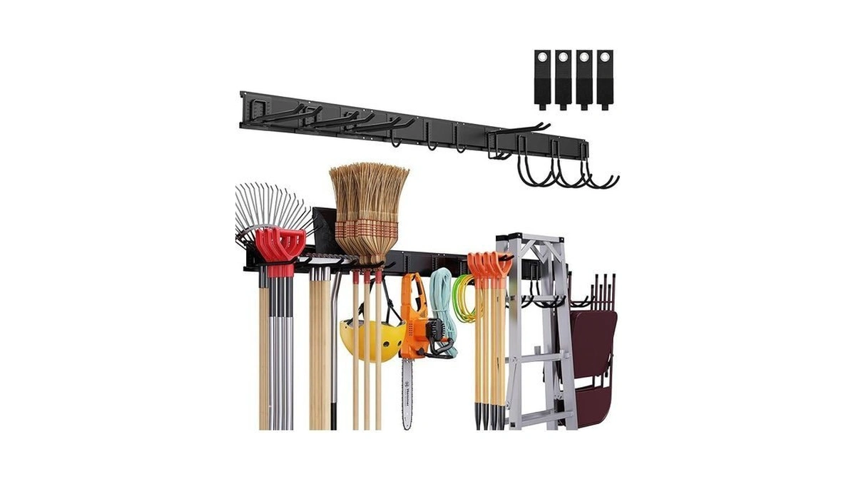 Gatsowm Tool Storage Rack Wall Mount, 64 Inch Adjustable Garden