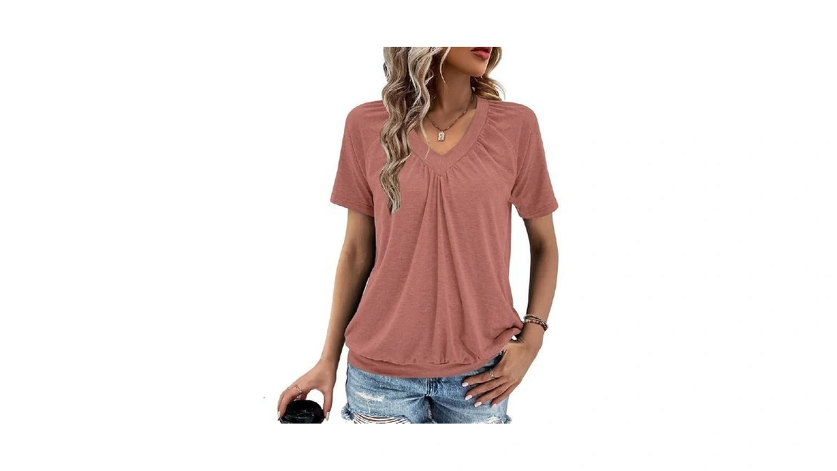 Gihgoew Summer Tops For Women 2025 Shorts Sleeve Womens Tops,v