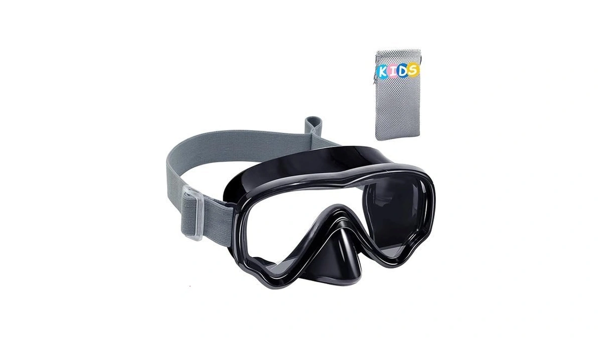 Vvinca Kids-goggles With Nose Cover, Diving Mask Elastic Fabric Strap