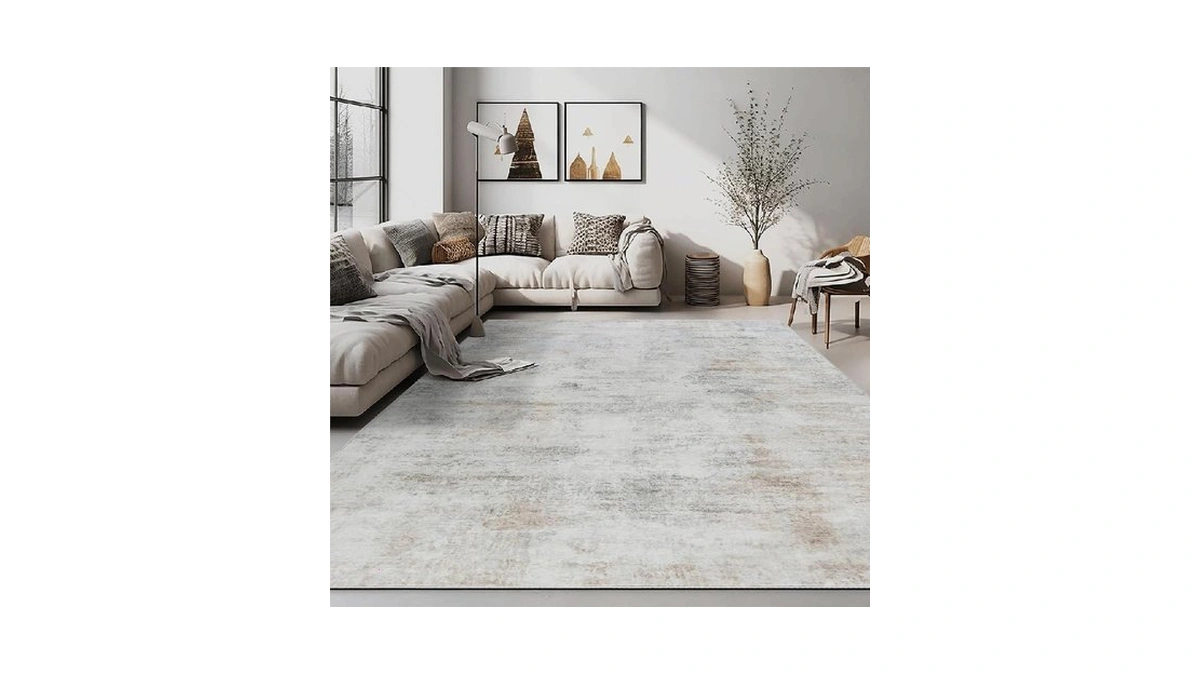 Auemtyn 9x12 Washable Area Rug - Modern Abstract Soft Thin