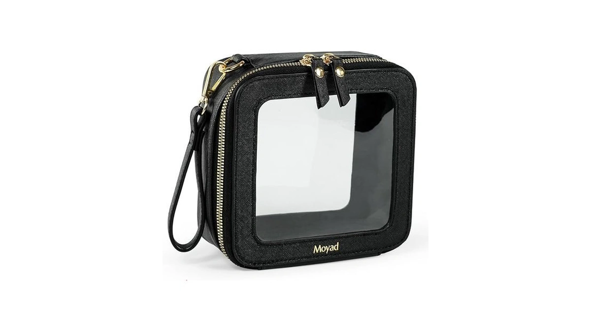Moyad Clear Makeup Bags With Zipper Pu Leather Cosmetic Case