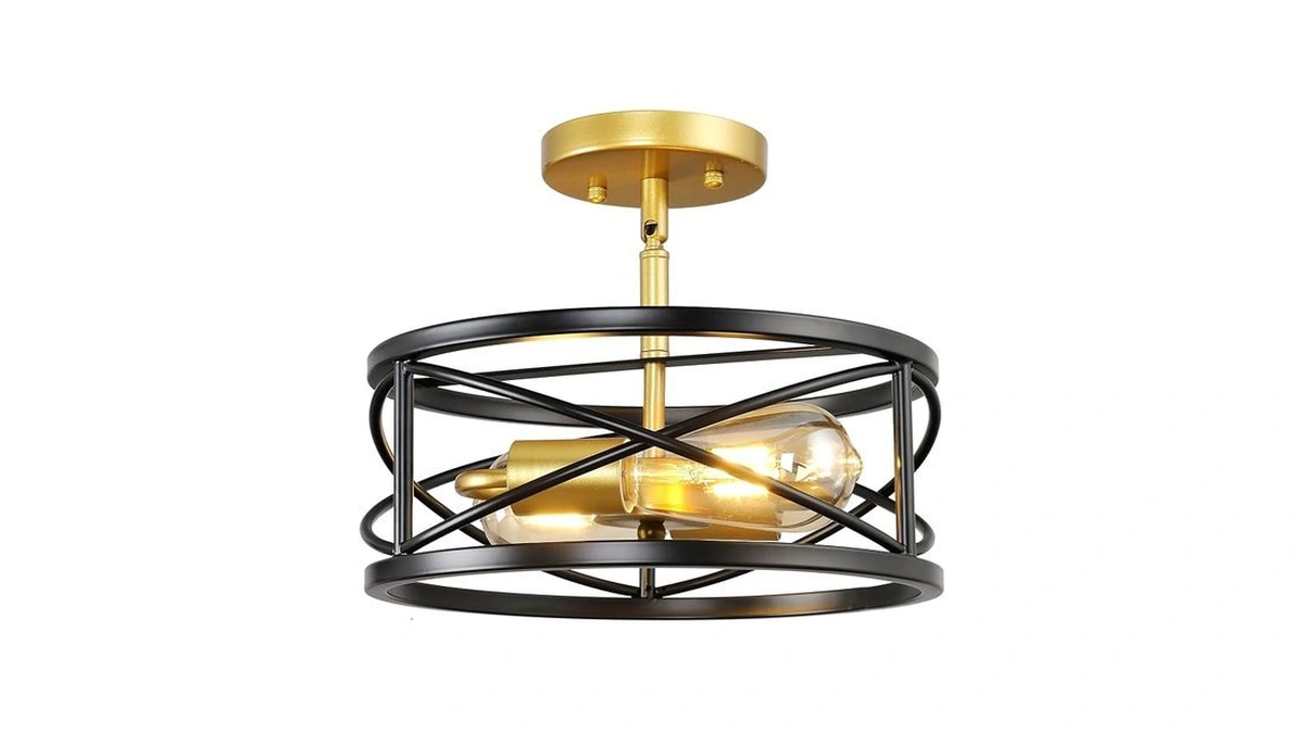 Karjearl Semi Flush Mount Ceiling Light Fixtures, 2-light Modern Kitchen