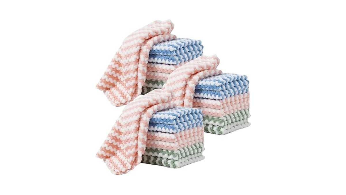 21 Pack Kitchen Towels Dish Towels Microfiber Cleaning Cloths β