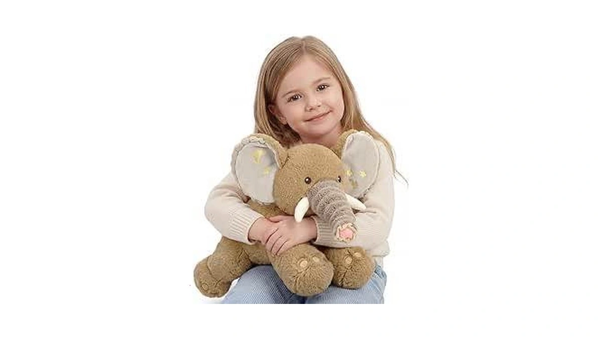Peach Cat Goodnight Elephant Stuffed Animal 19.7" Cute Elephant Plush