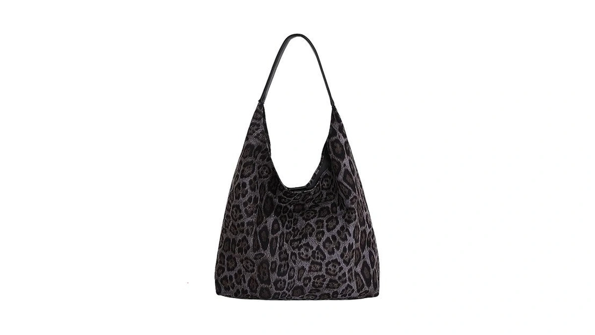 Crbeqabe Cheetah Print Tote Bag Leopard Purse Suede Leather Hobo
