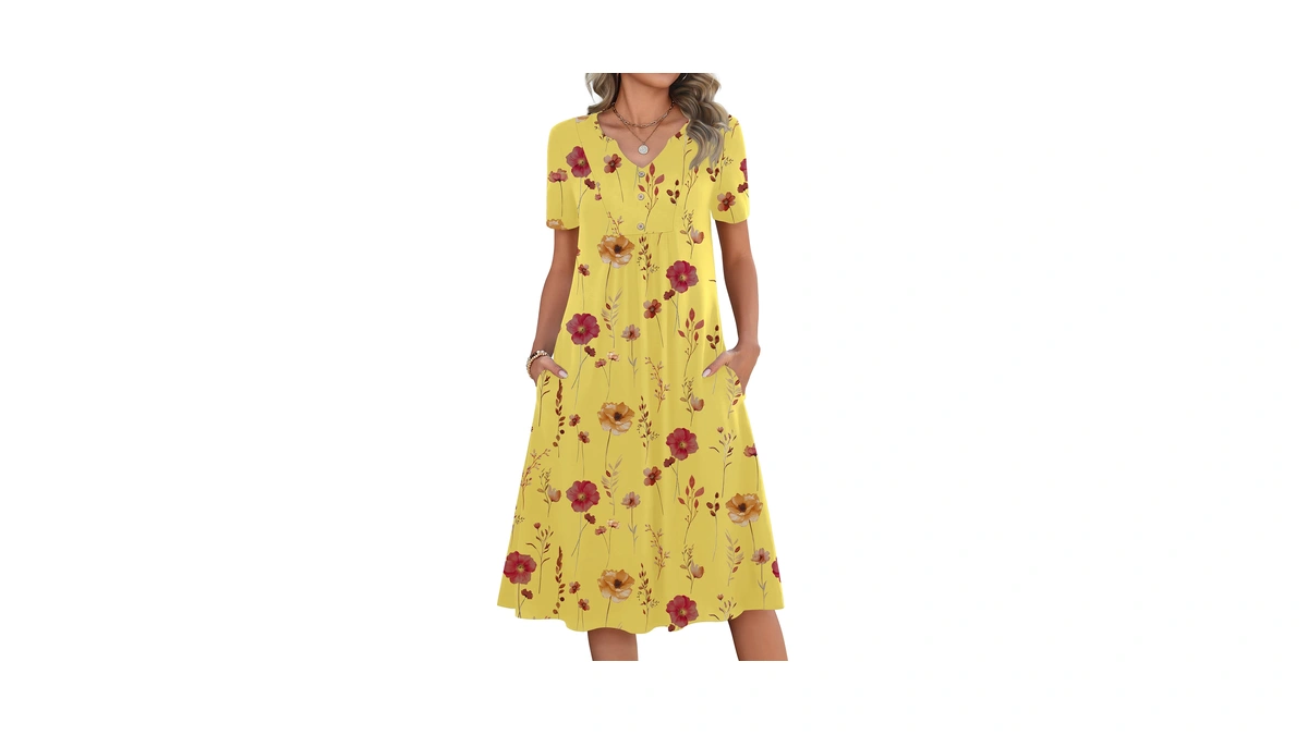 Zeagoo A Line Dresses For Women Casual Summer Short Sleeve
