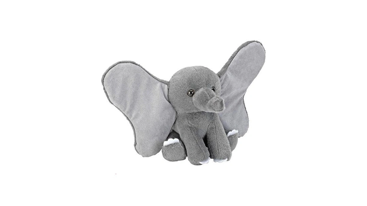 Wild Republic Earkins Elephant, Stuffed Animal, 6 Inch, Plush Toy,