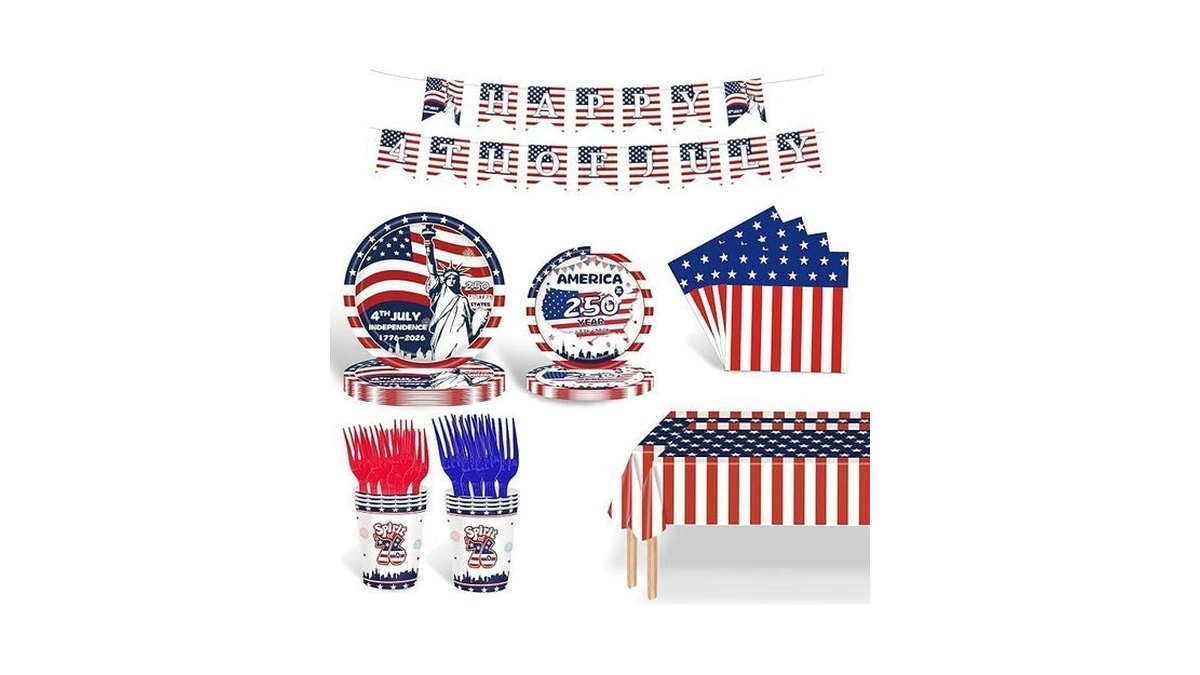 4th Of July Party Supplies Set, Patriotic Theme Kit For