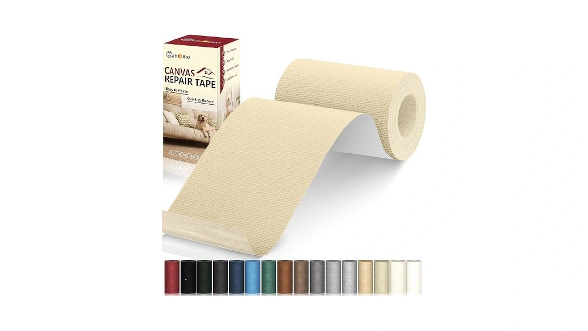 Cahomo Canvas Repair Tape 4x70 Inch, Self Adhesive Canvas Fabric