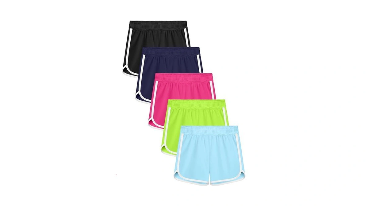 Resinta 5 Packs Girls Athletic Shorts Toddler Soccer Sports Shorts