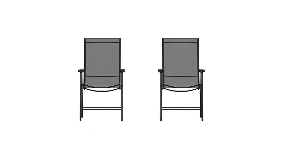 Flash Furniture Paladin Black Outdoor Folding Patio Sling Chair With