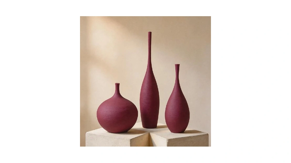 Decovlog Ceramic Vases Set Of 3, Modern Boho Vases For