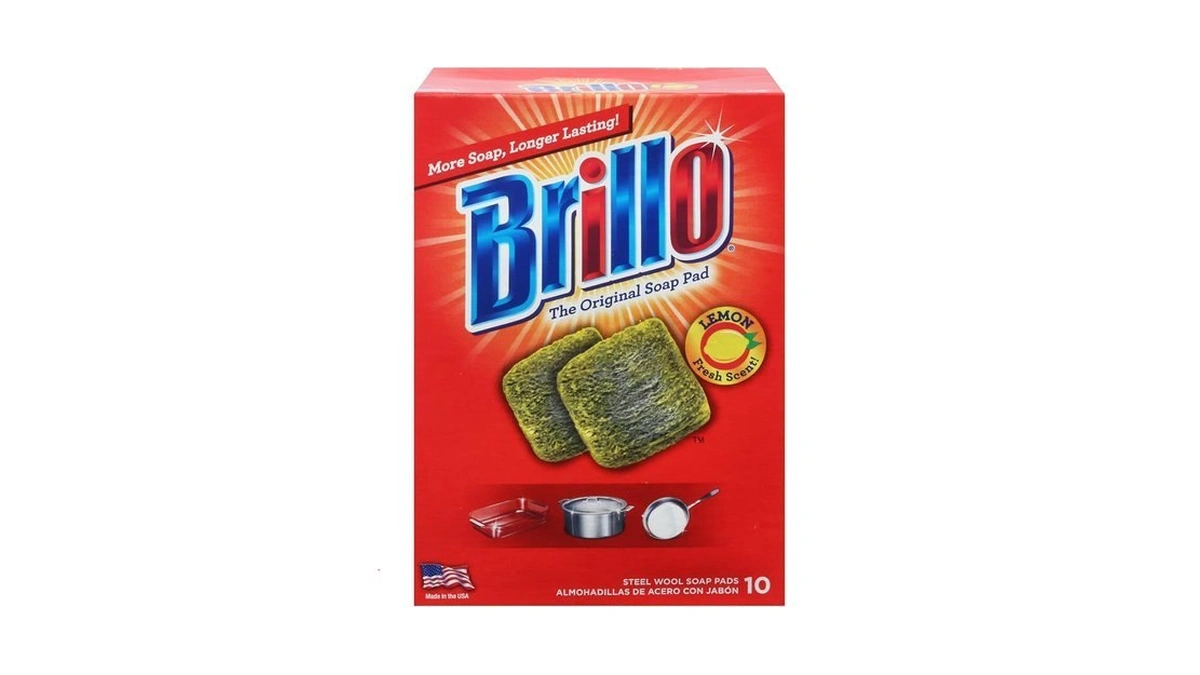Brillo Steel Wool Soap Pads, Lemon, 10-count