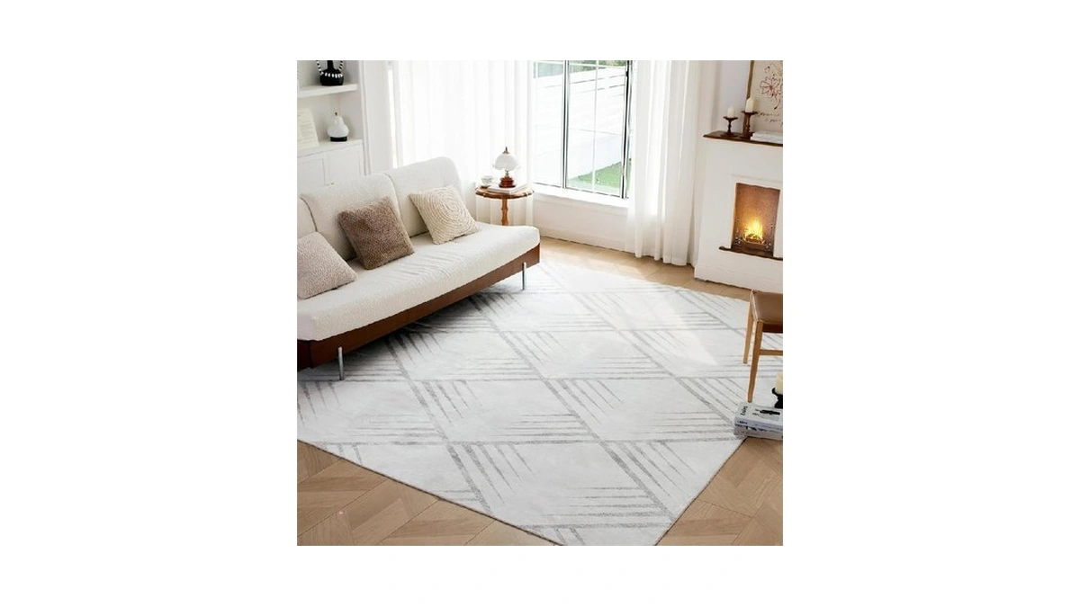 Auemtyn 9x12 Washable Area Rug, Boho Moroccan Low Pile Non-slip